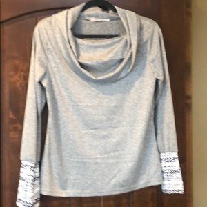 Long sleeve Cowell neck casual pull over